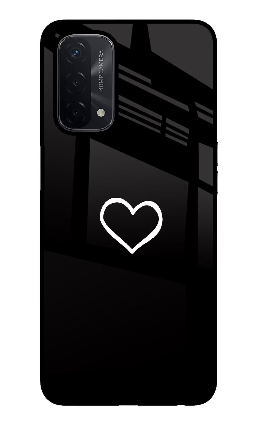 Heart Oppo A74 5G Back Cover, Glass case