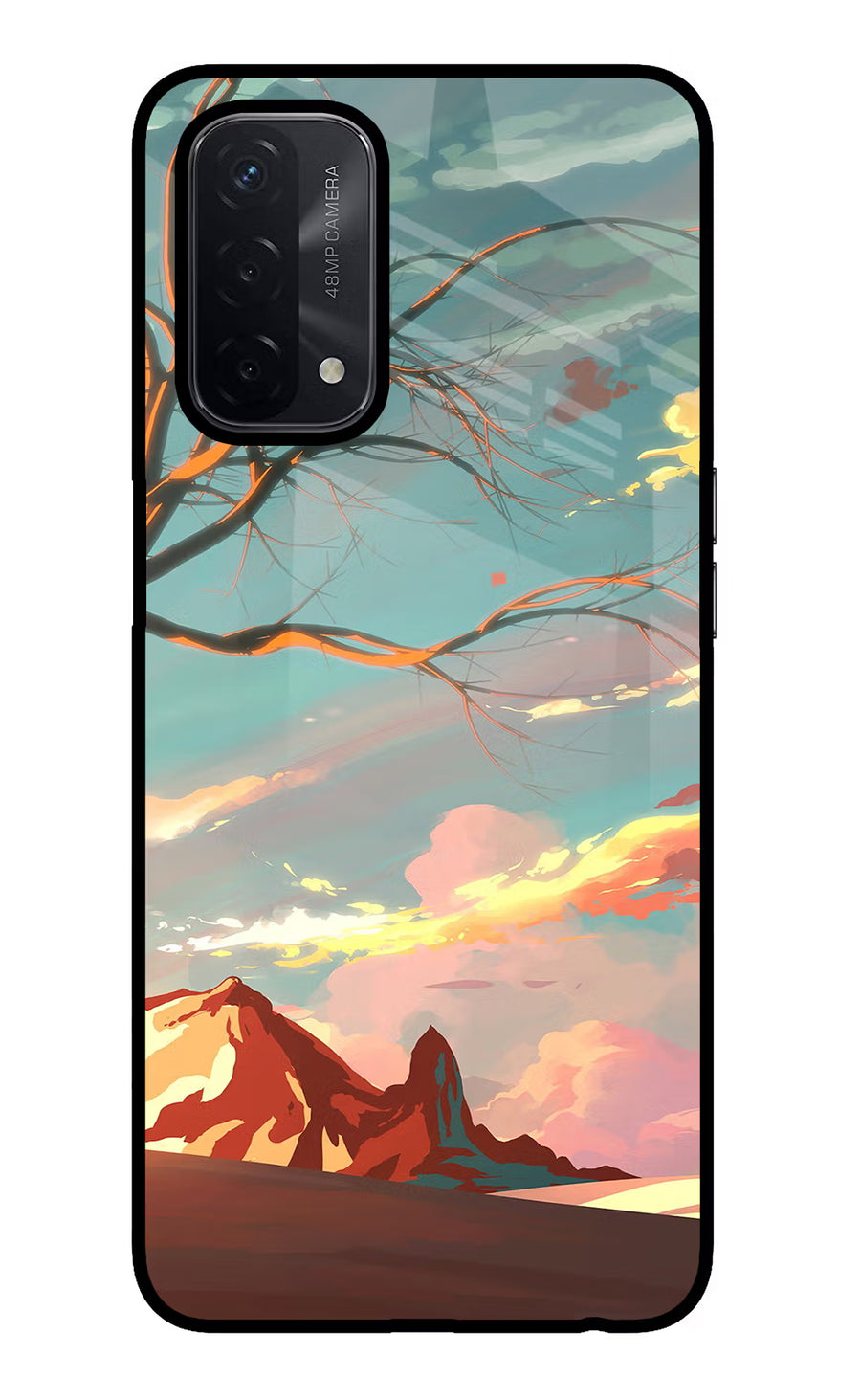 Scenery Oppo A74 5G Back Cover, Glass case