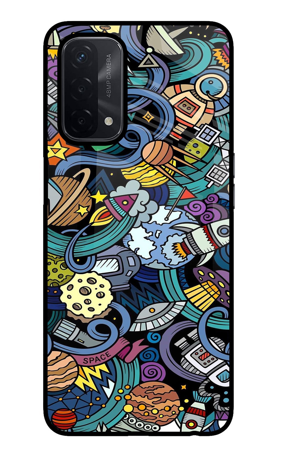 Space Abstract Oppo A74 5G Glass Case