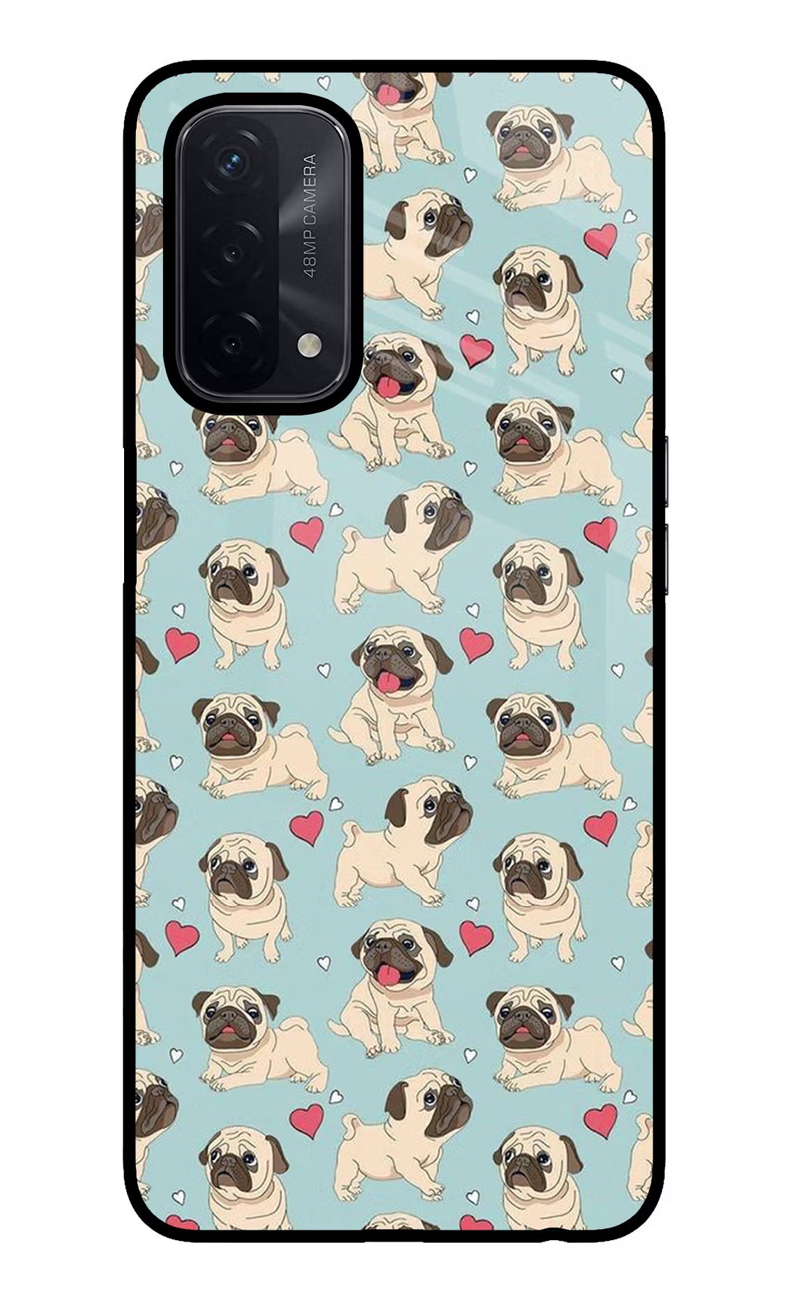 Pug Dog Oppo A74 5G Glass Case Back Cover by Casekaro
