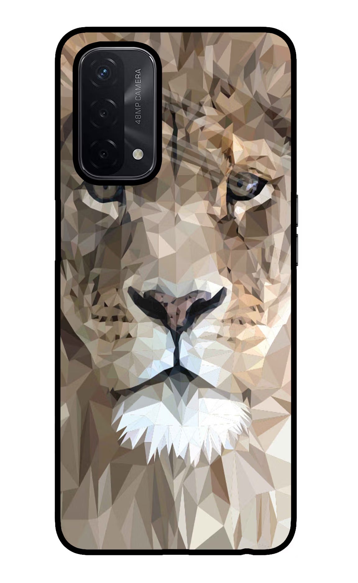 Lion Art Oppo A74 5G Glass Case Back Cover by Casekaro