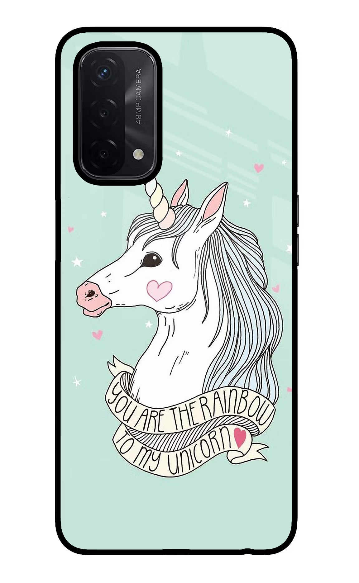 Unicorn Wallpaper Oppo A74 5G Glass Case Back Cover by Casekaro
