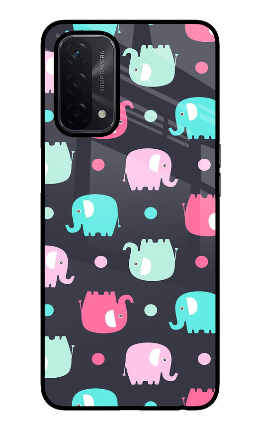 Elephants Oppo A74 5G Glass Case