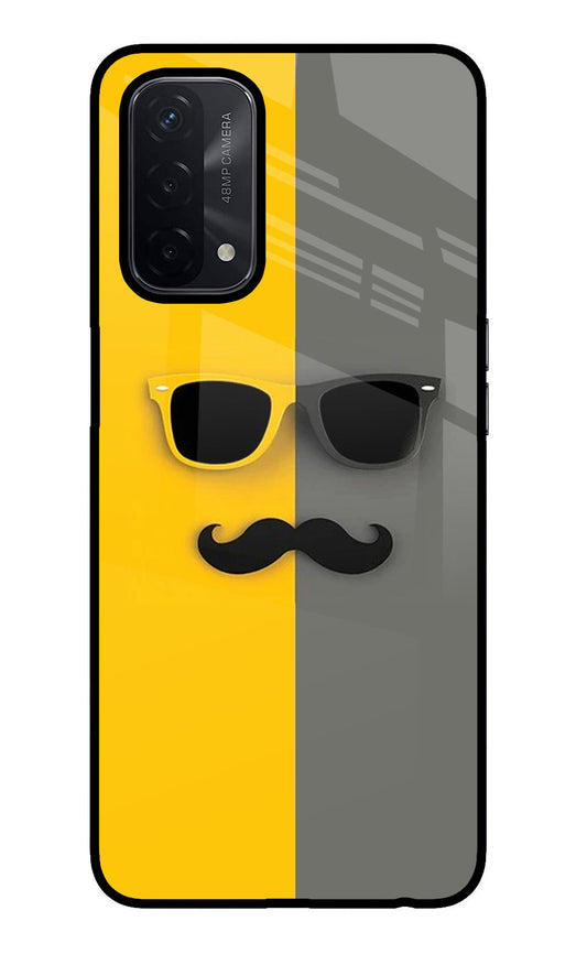 Sunglasses with Mustache Oppo A74 5G Glass Case
