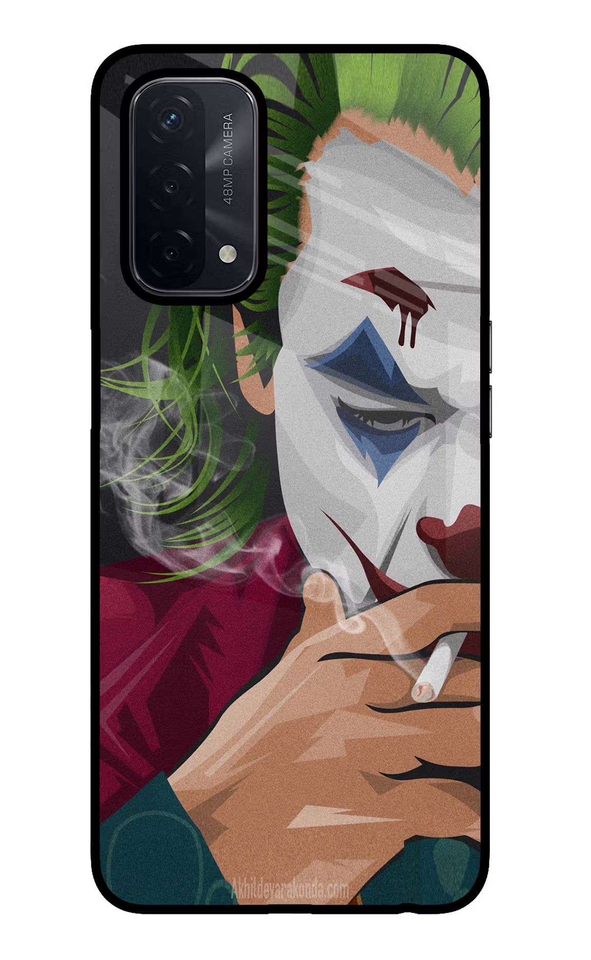 Joker Smoking Oppo A74 5G Glass Case Back Cover by Casekaro
