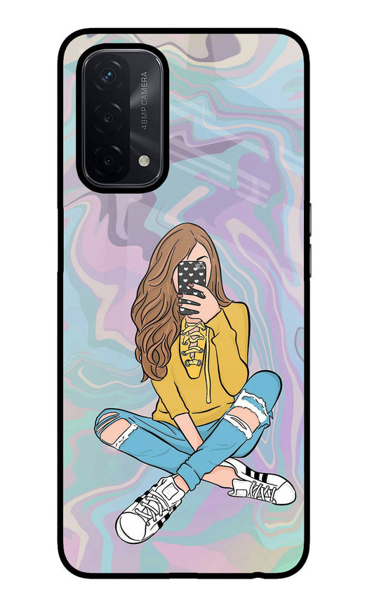 Selfie Girl Oppo A74 5G Glass Case