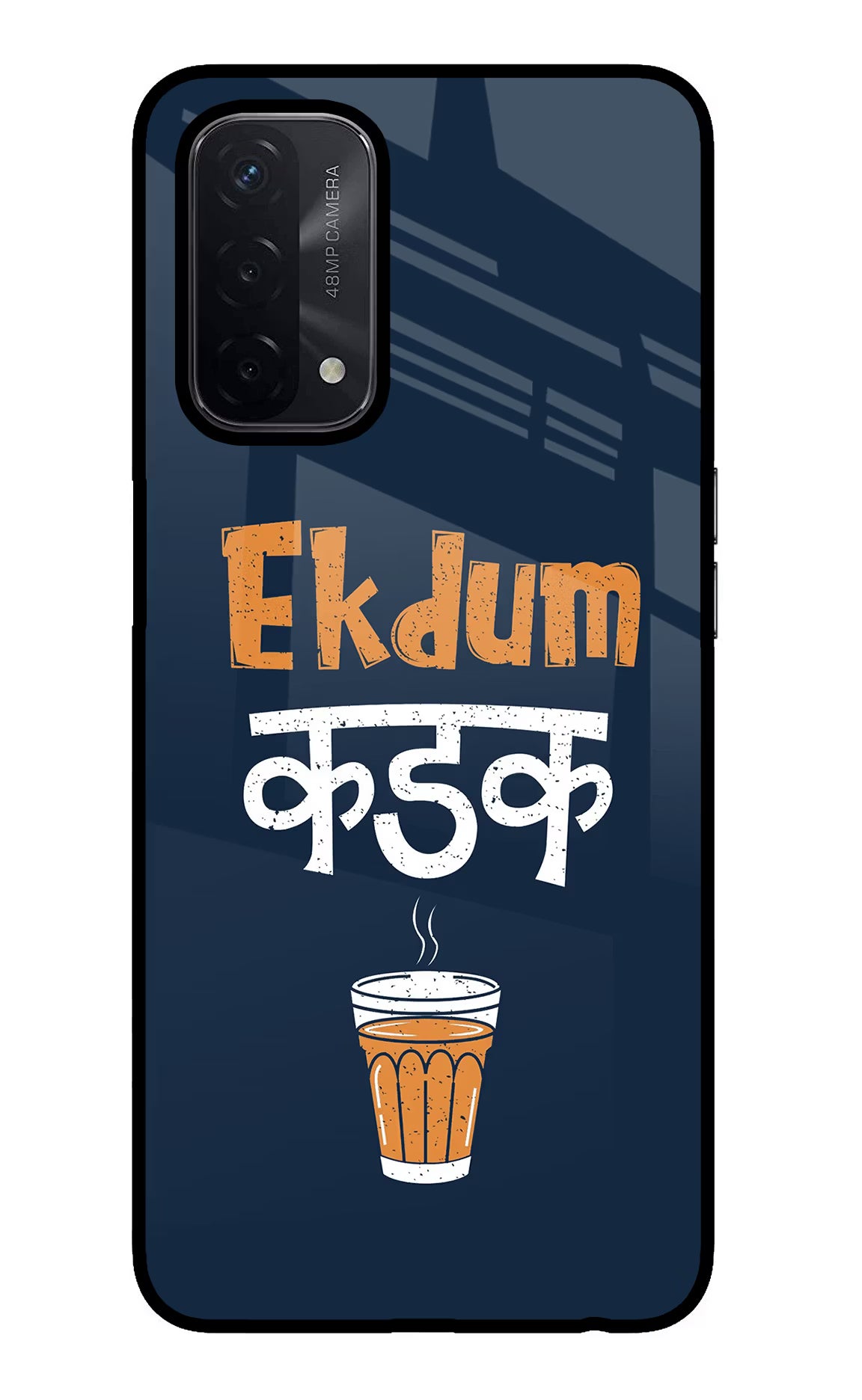 Ekdum Kadak Chai Oppo A74 5G Glass Case Back Cover by Casekaro