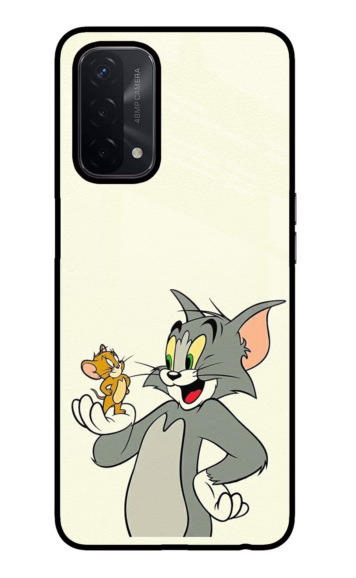 Tom & Jerry Oppo A74 5G Glass Case Back Cover by Casekaro
