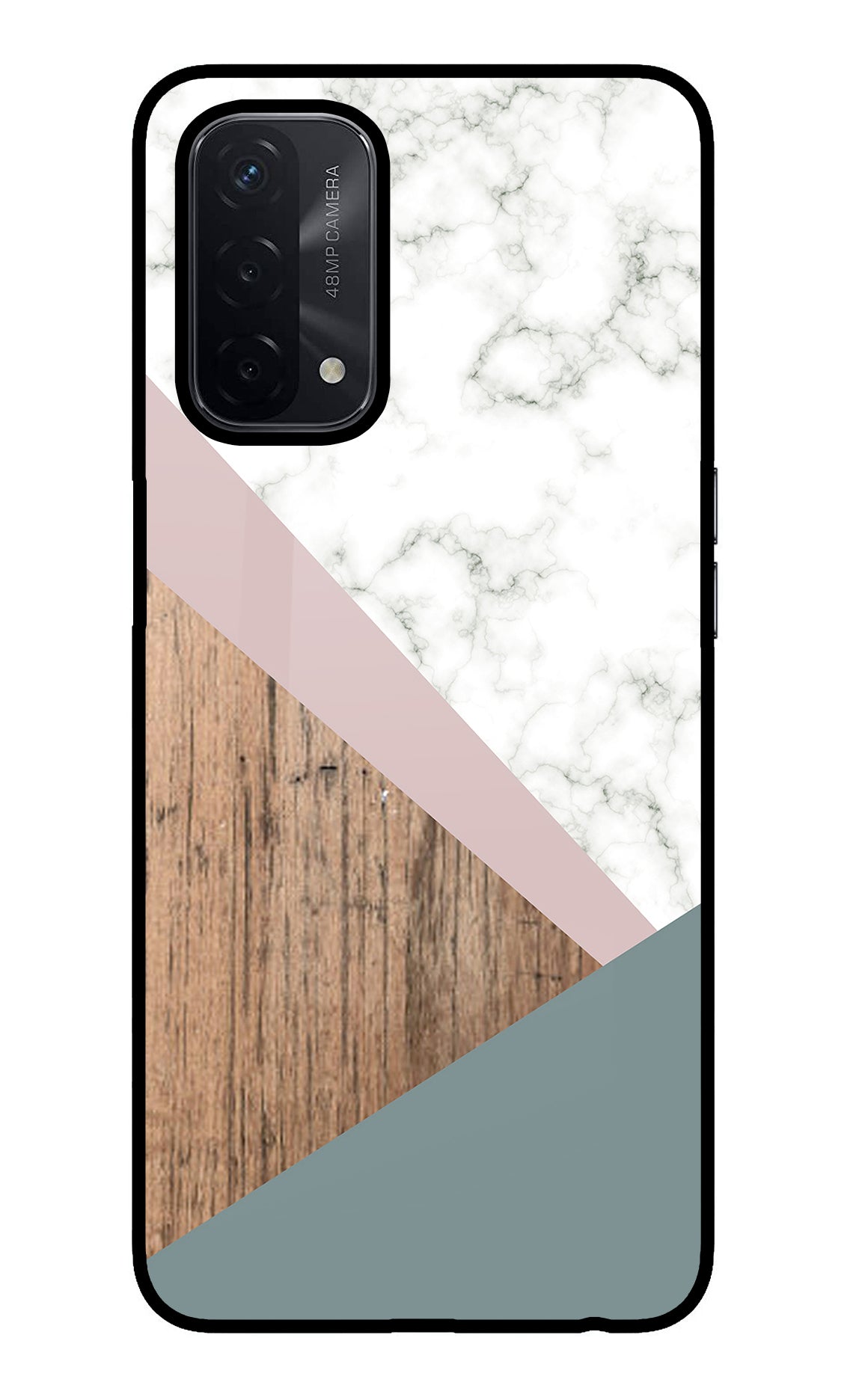 Marble wood Abstract Oppo A74 5G Glass Case