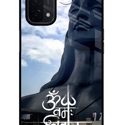 Om Namah Shivay Oppo A74 5G Glass Case Back Cover by Casekaro