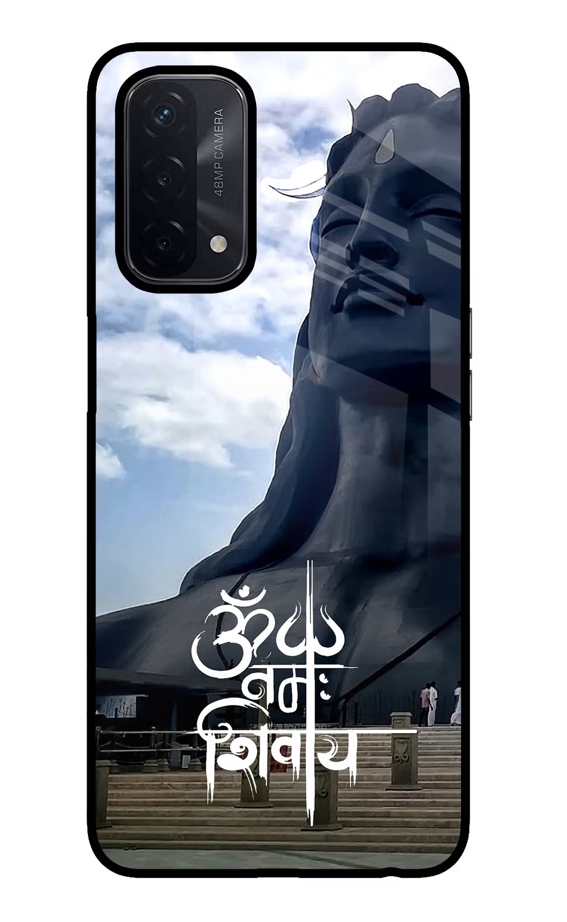 Om Namah Shivay Oppo A74 5G Glass Case Back Cover by Casekaro