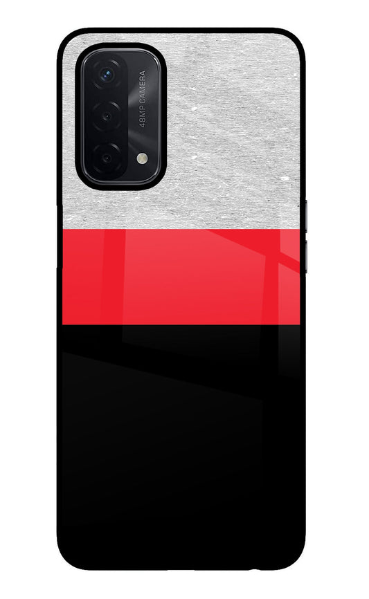 Tri Color Pattern Oppo A74 5G Glass Case