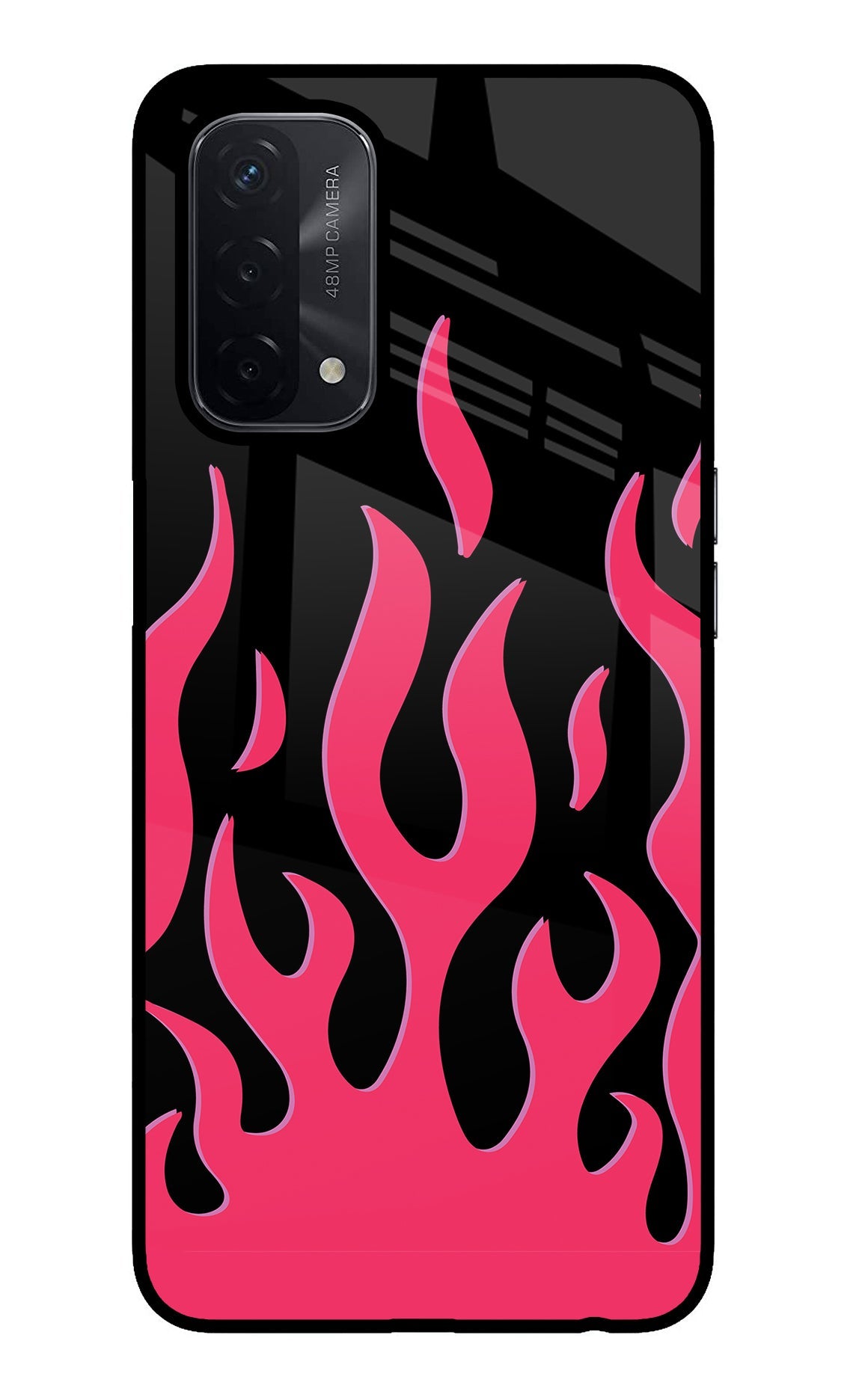 Fire Flames Oppo A74 5G Back Cover