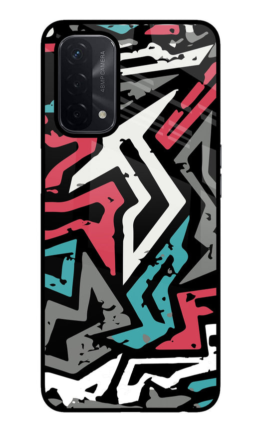 Geometric Graffiti Oppo A74 5G Glass Case