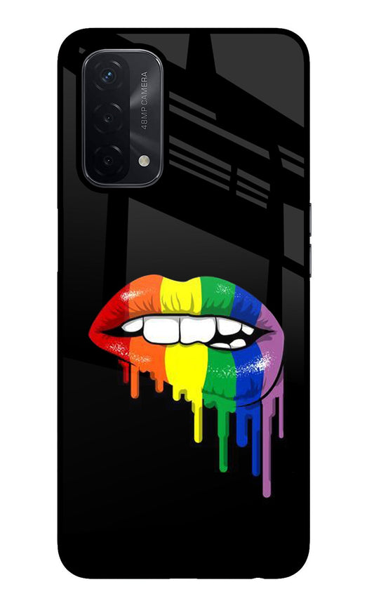 Lips Biting Oppo A74 5G Glass Case