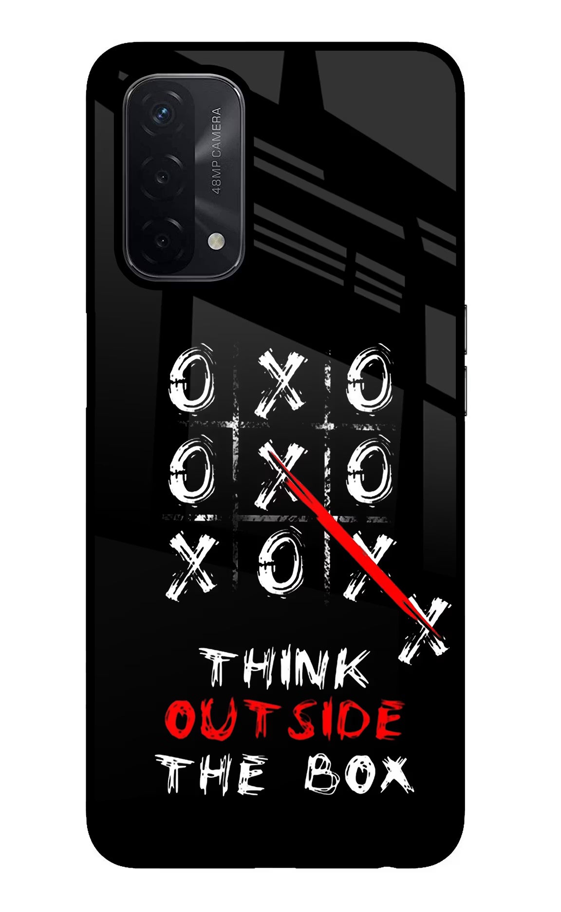Think out of the BOX Oppo A74 5G Glass Case Back Cover by Casekaro