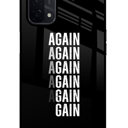 Again Again Gain Oppo A74 5G Glass Case Back Cover by Casekaro