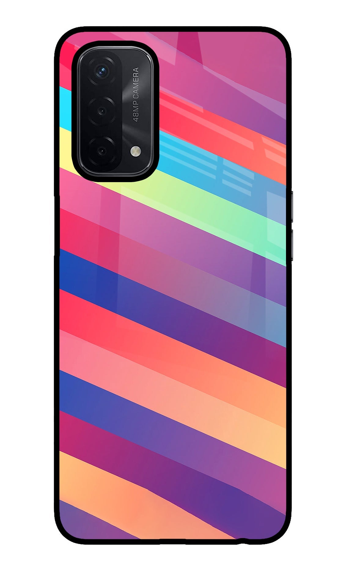 Stripes color Oppo A74 5G Glass Case