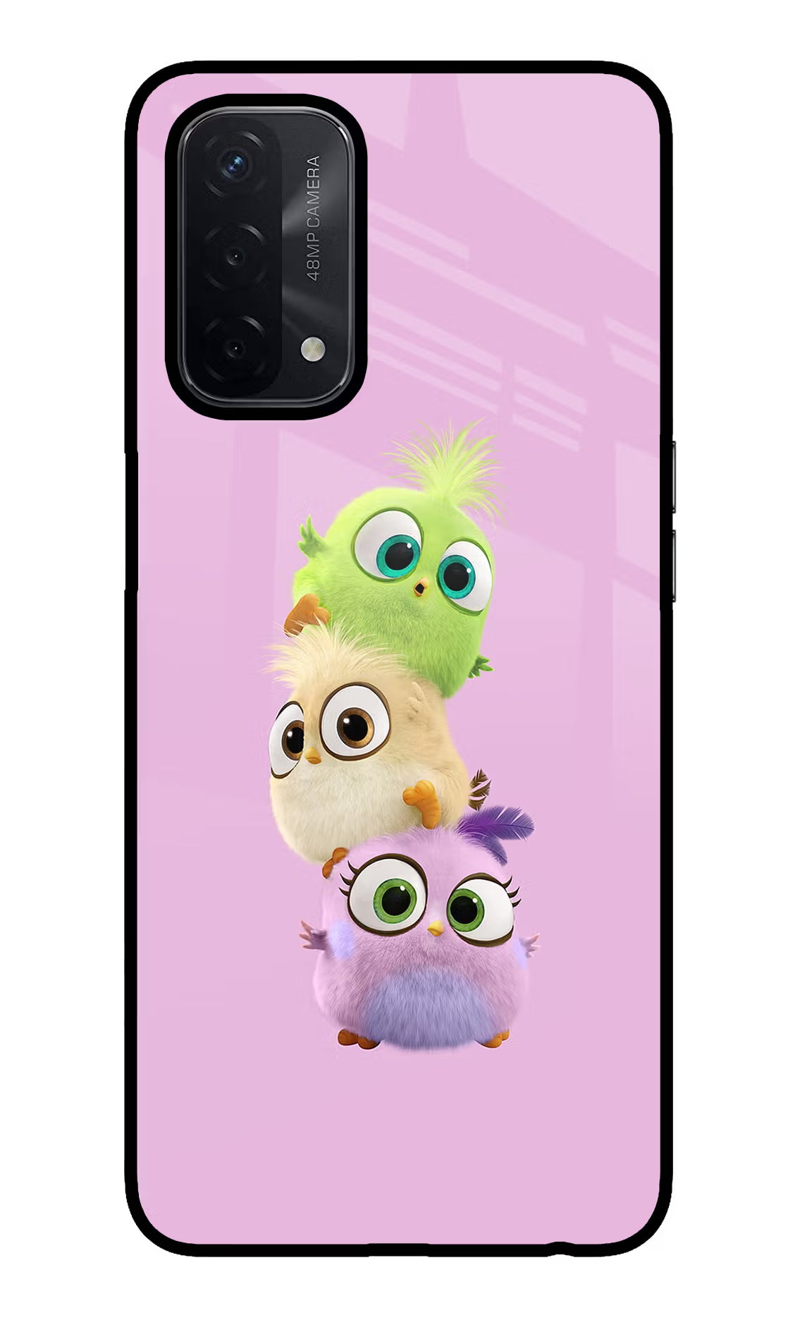 Cute Little Birds Oppo A74 5G Glass Case Back Cover by Casekaro