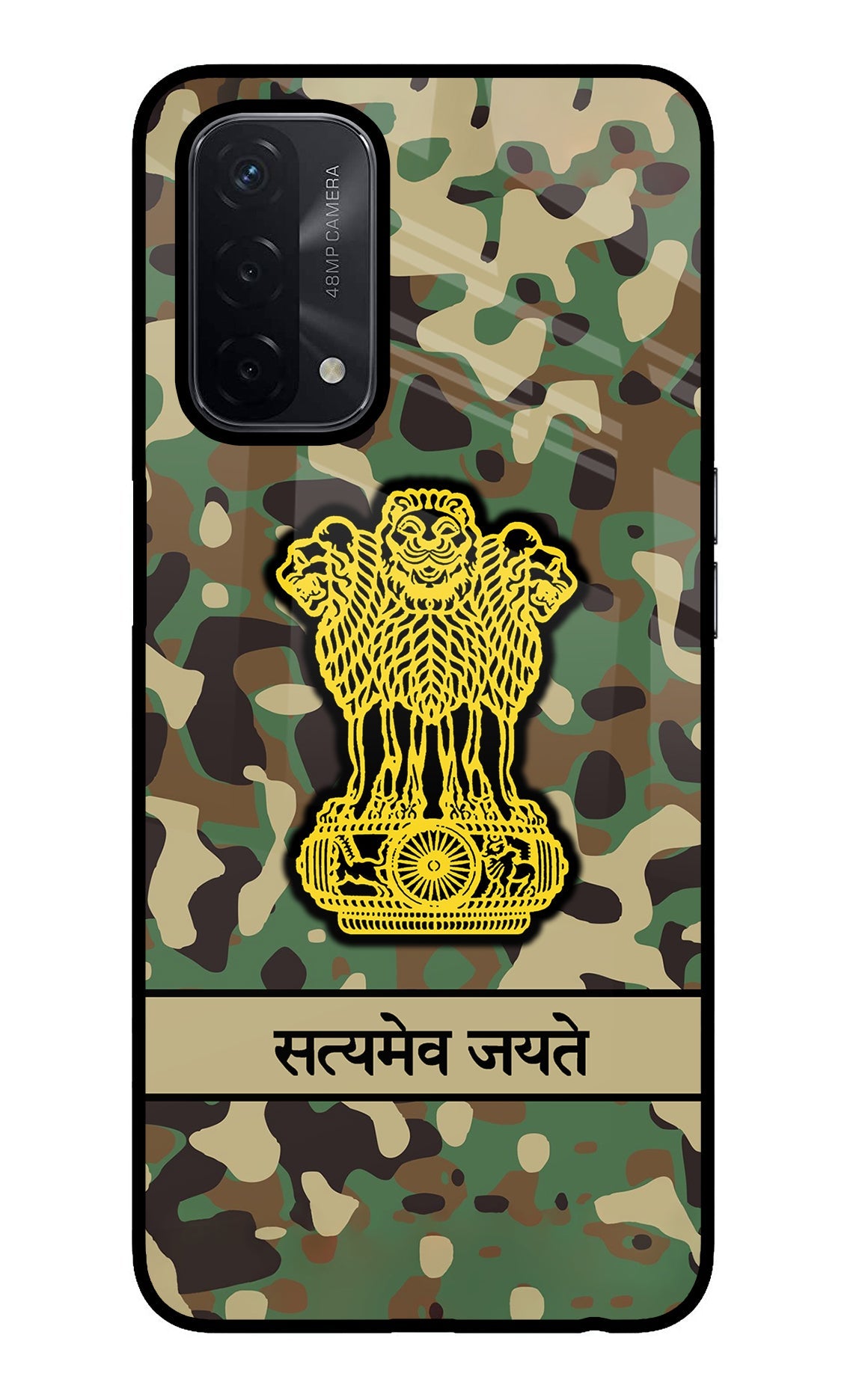 Satyamev Jayate Army Oppo A74 5G Glass Case