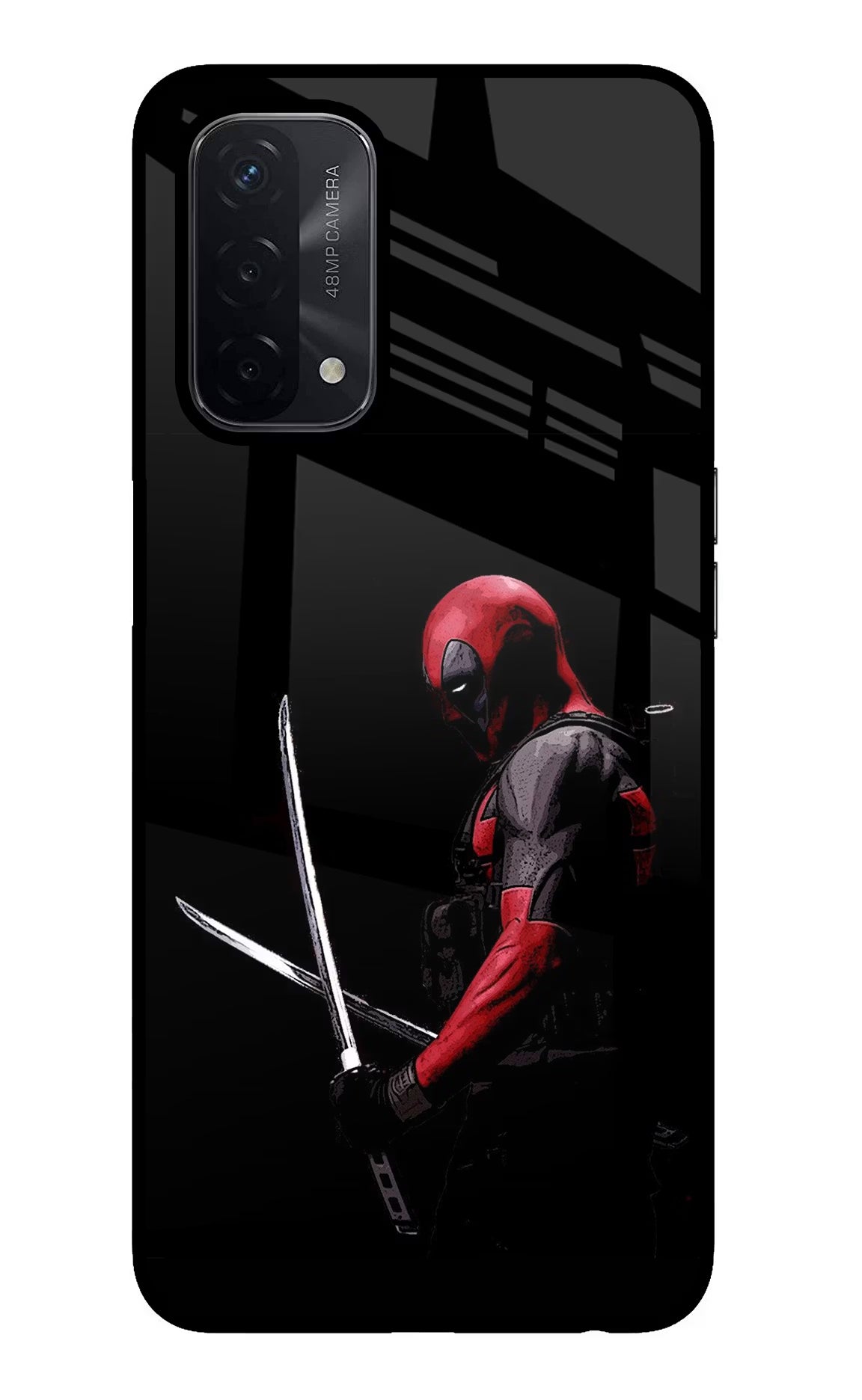 Deadpool Oppo A74 5G Glass Case Back Cover by Casekaro