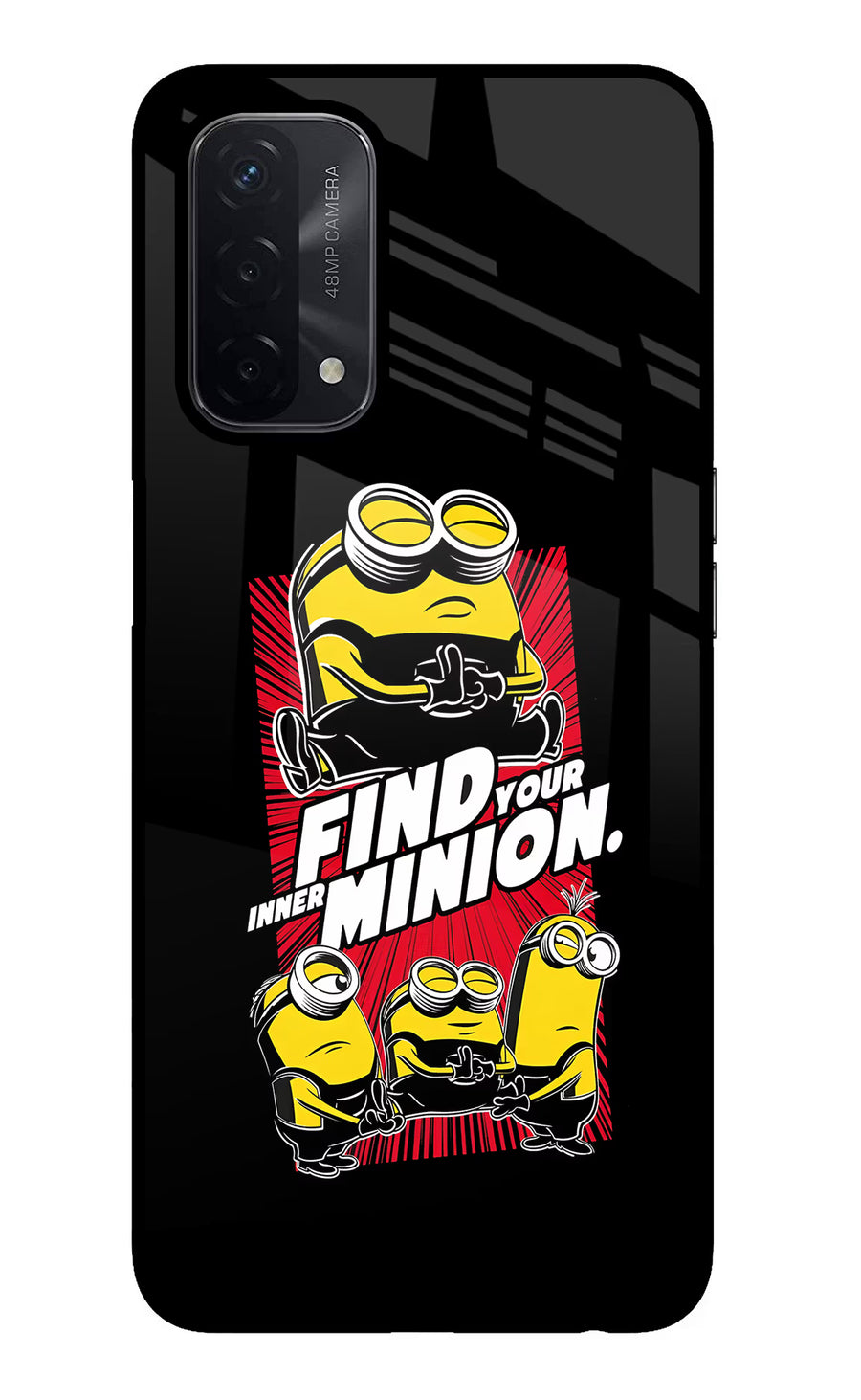 Find your inner Minion Oppo A74 5G Back Cover, Glass case