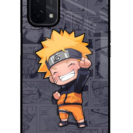 Chota Naruto Oppo A74 5G Glass Case Back Cover by Casekaro