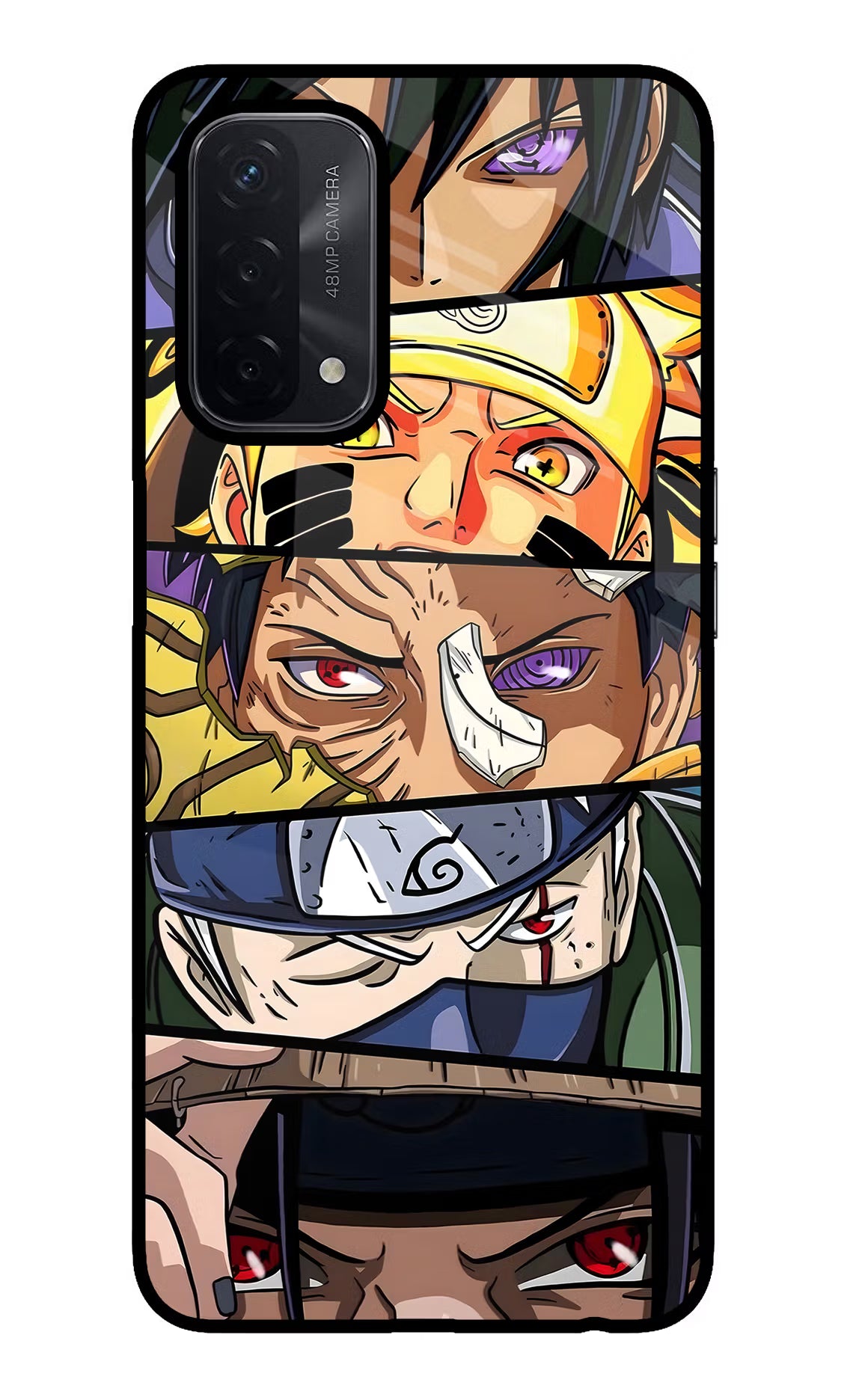 Naruto Character Oppo A74 5G Glass Case Back Cover by Casekaro