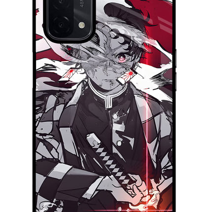Demon Slayer Oppo A74 5G Glass Case Back Cover by Casekaro