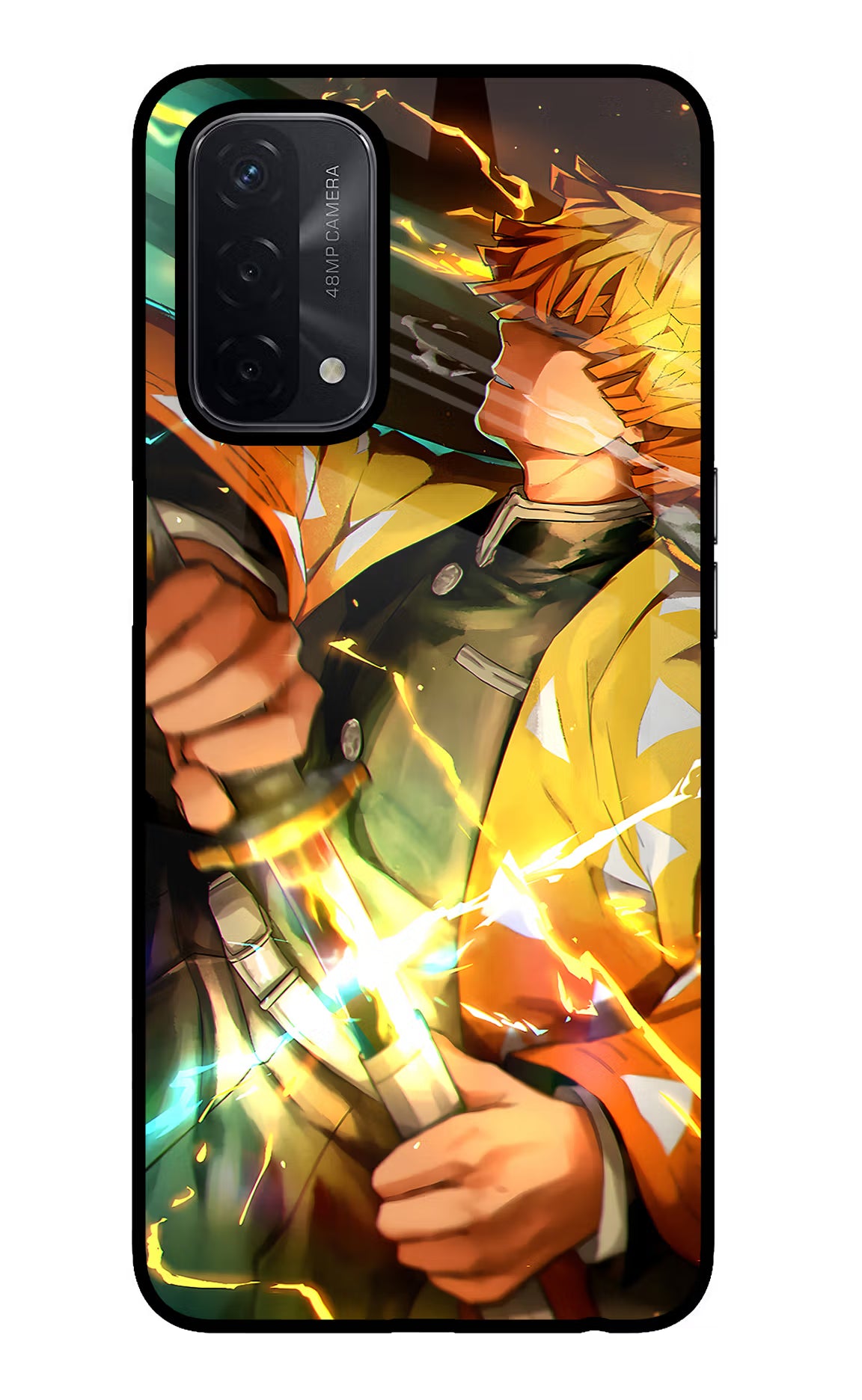 Demon Slayer Oppo A74 5G Glass Case Back Cover by Casekaro