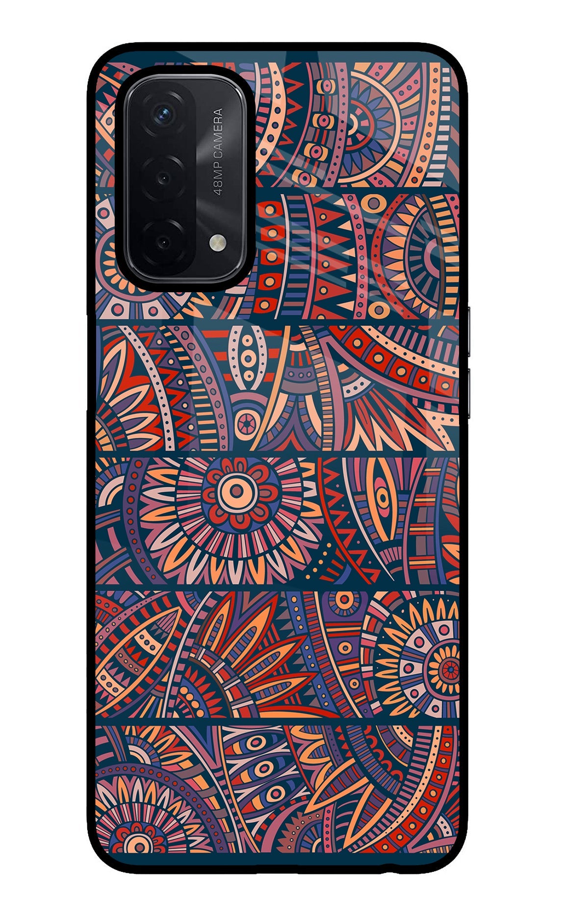 African Culture Design Oppo A74 5G Glass Case