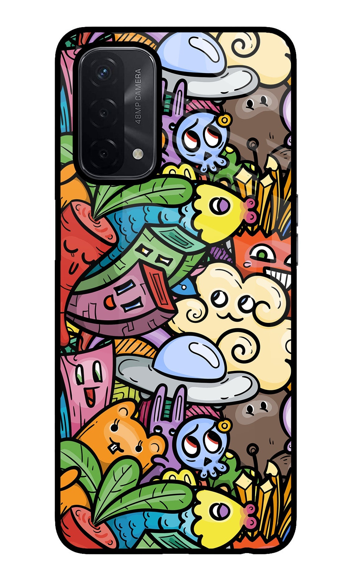 Veggie Doodle Oppo A74 5G Back Cover