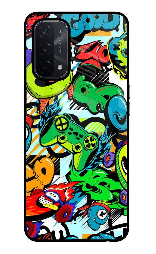 Game Doodle Oppo A74 5G Glass Case