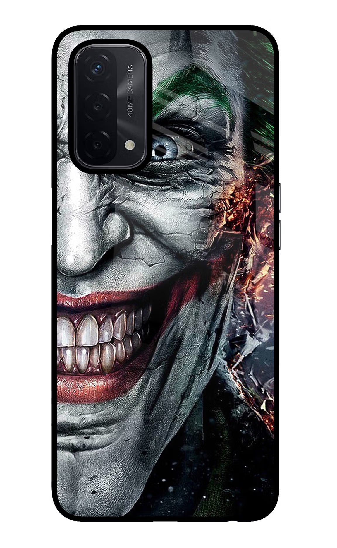 Joker Cam Oppo A74 5G Glass Case Back Cover by Casekaro