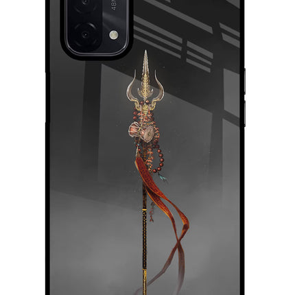 Shiv Trishul Oppo A74 5G Glass Case Back Cover by Casekaro