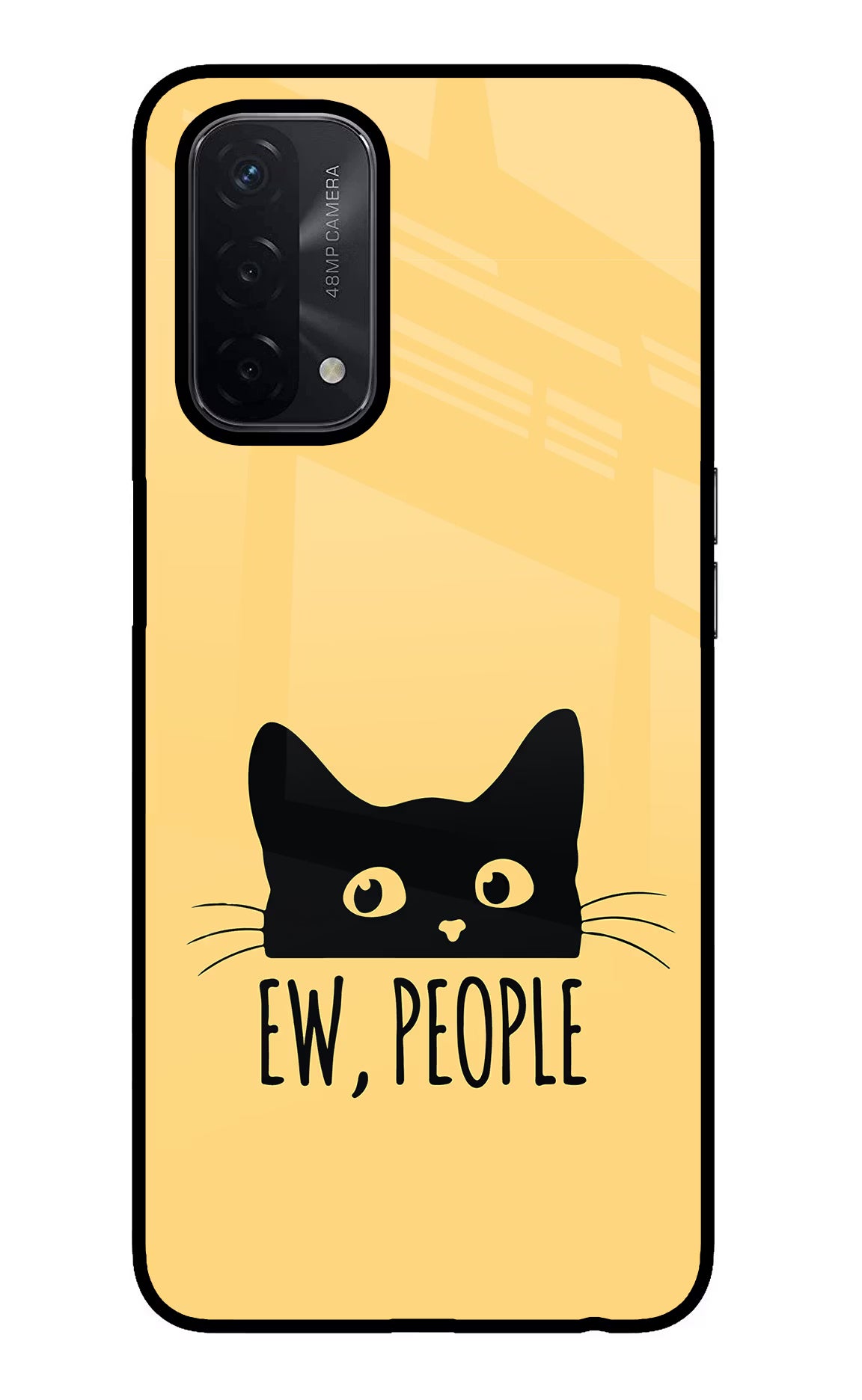 Ew People Catitude Oppo A74 5G Glass Case Back Cover by Casekaro