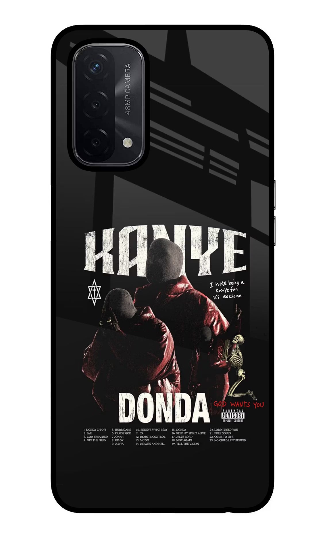 Donda Kanye West Oppo A74 5G Glass Case Back Cover by Casekaro