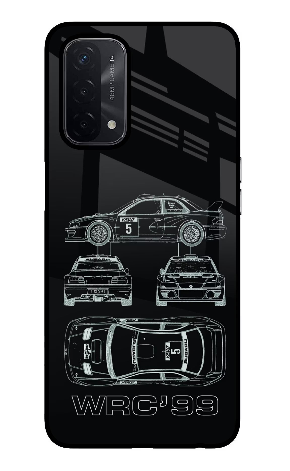 WRC'99 Oppo A74 5G Glass Case Back Cover by Casekaro
