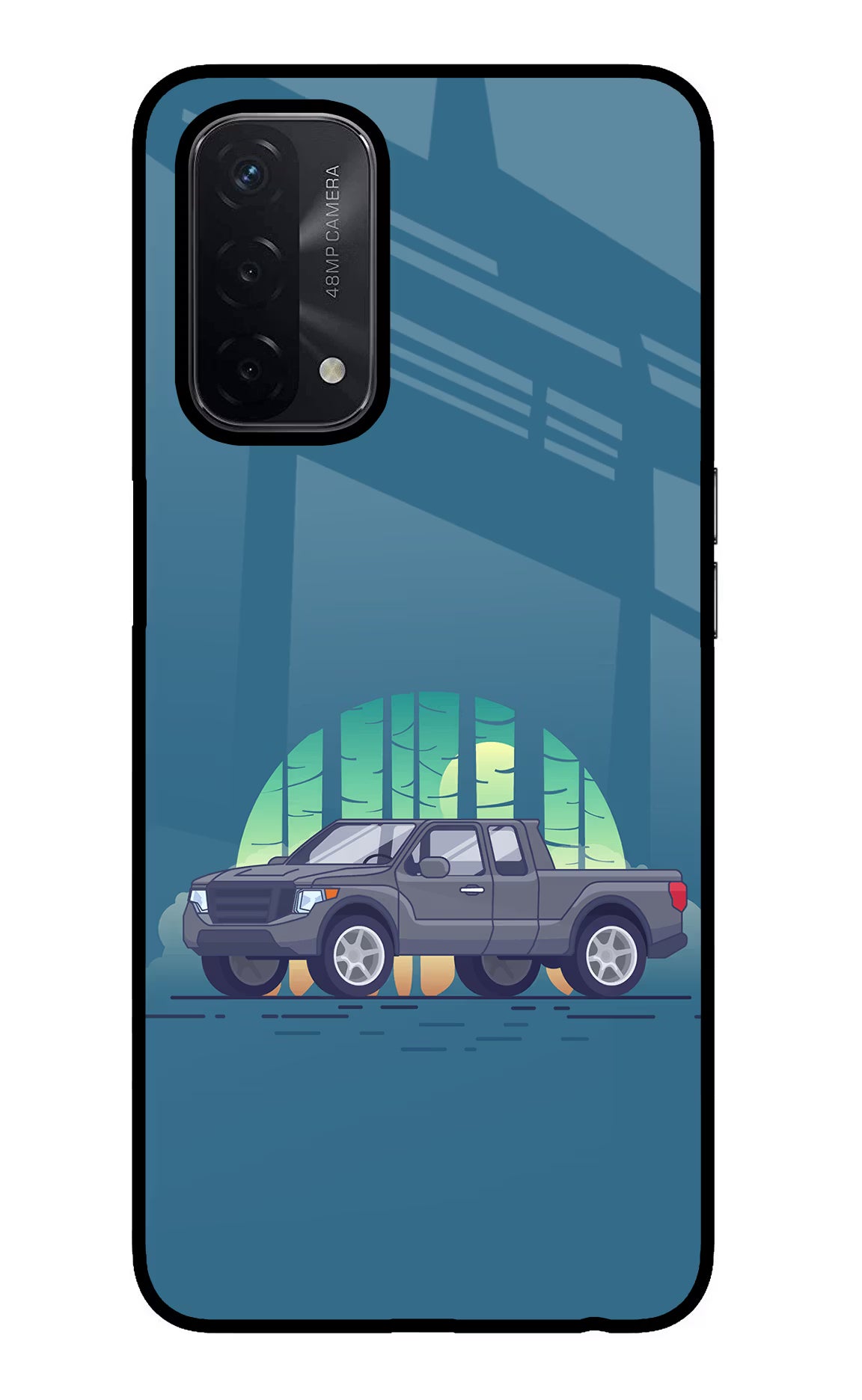 Retro Garage Vibe Oppo A74 5G Glass Case Back Cover by Casekaro