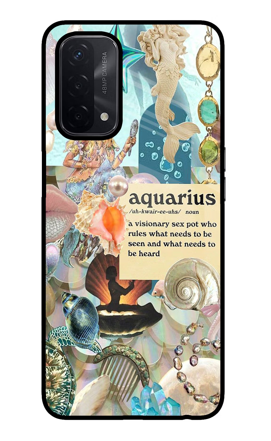 Aquarius Zodiac Oppo A74 5G Glass Case Back Cover by Casekaro