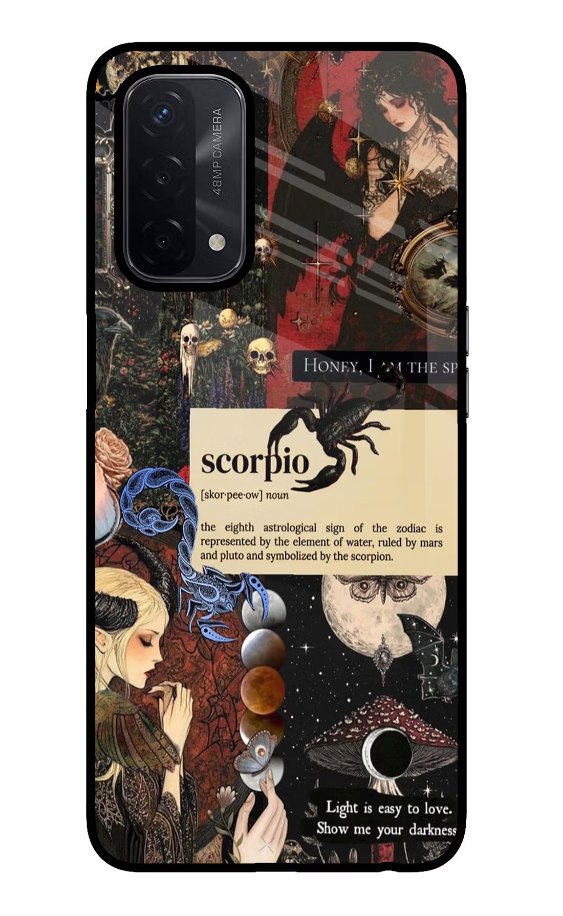 Scorpio Zodiac Oppo A74 5G Glass Case Back Cover by Casekaro