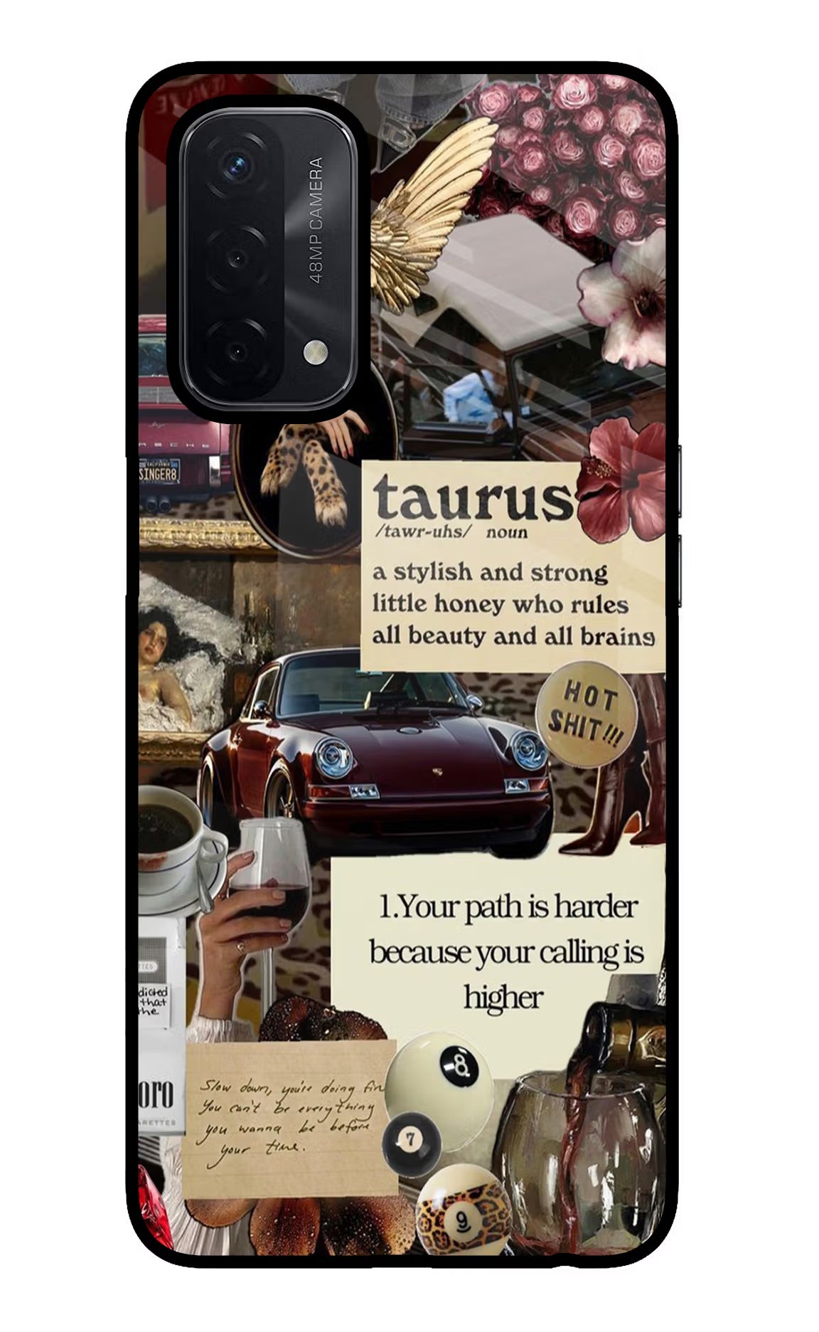 Taurus Zodiac Oppo A74 5G Glass Case Back Cover by Casekaro