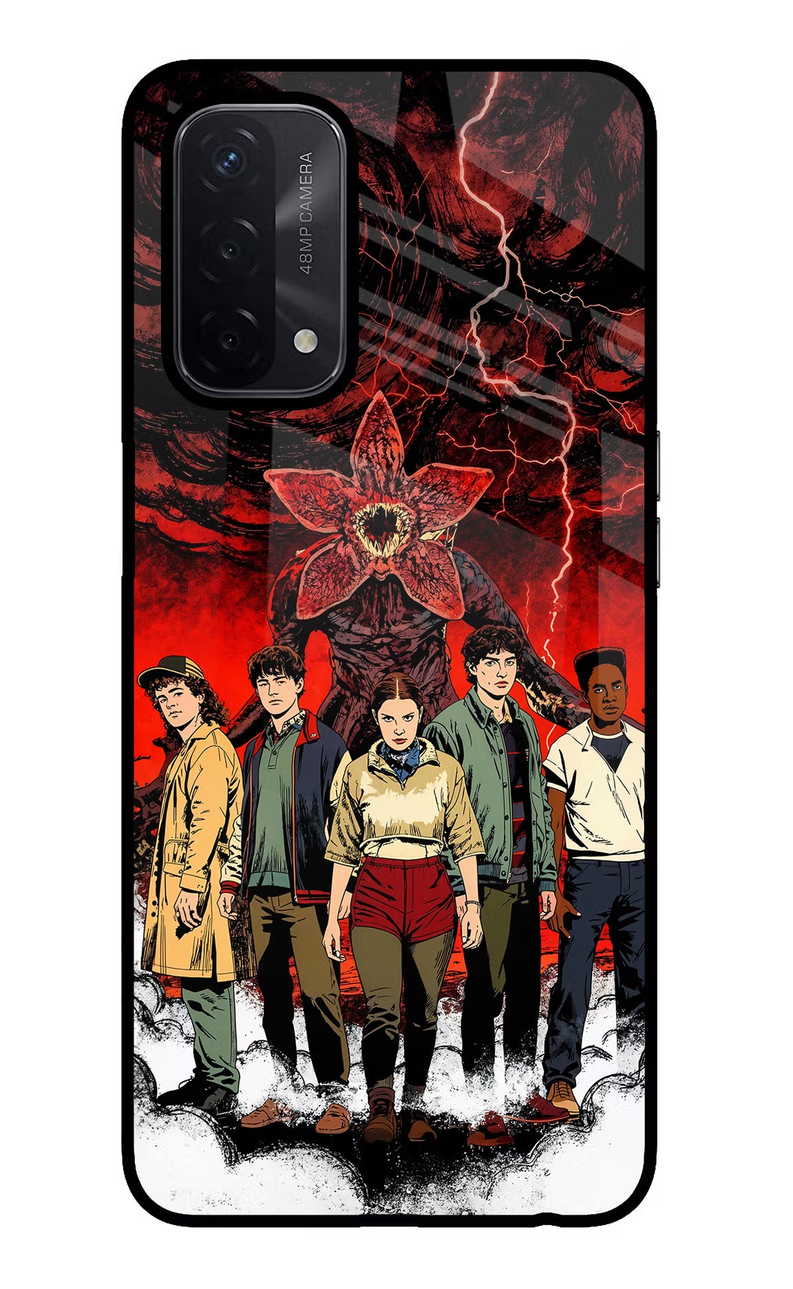 Ordinary Things Characters Oppo A74 5G Glass Case Back Cover by Casekaro