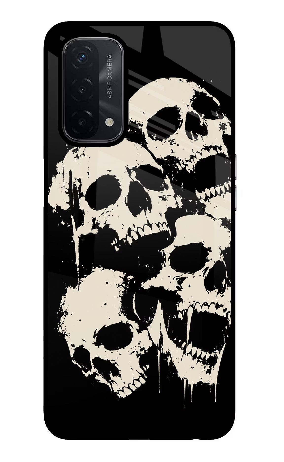 Dead Stack Oppo A74 5G Glass Case Back Cover by Casekaro