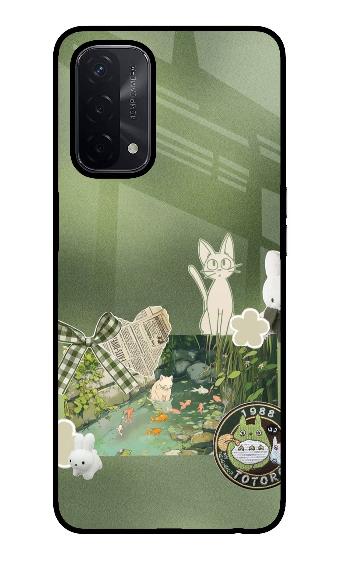 Aesthetic anime Oppo A74 5G Glass Case Back Cover by Casekaro