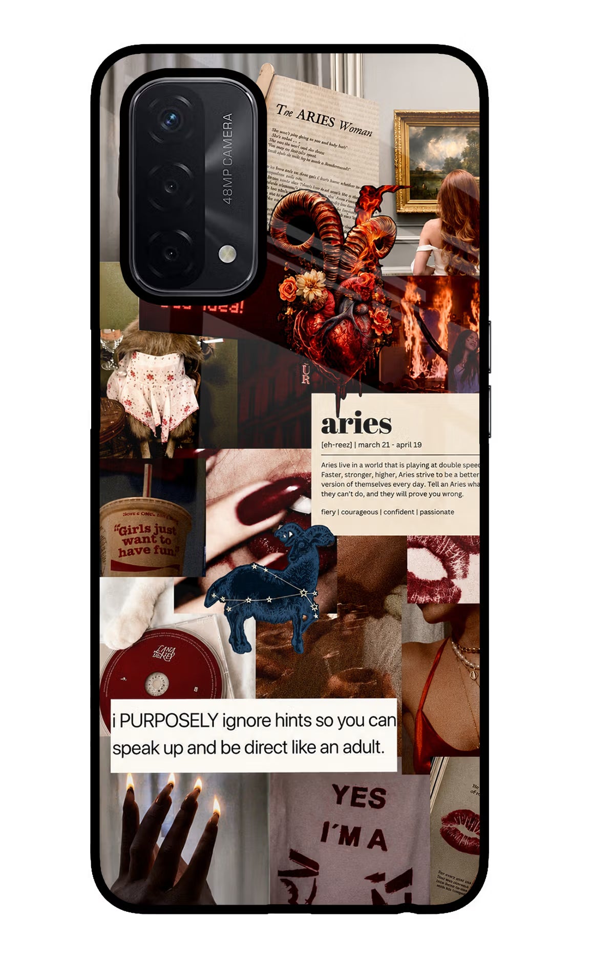 Zodiac Aries Oppo A74 5G Glass Case