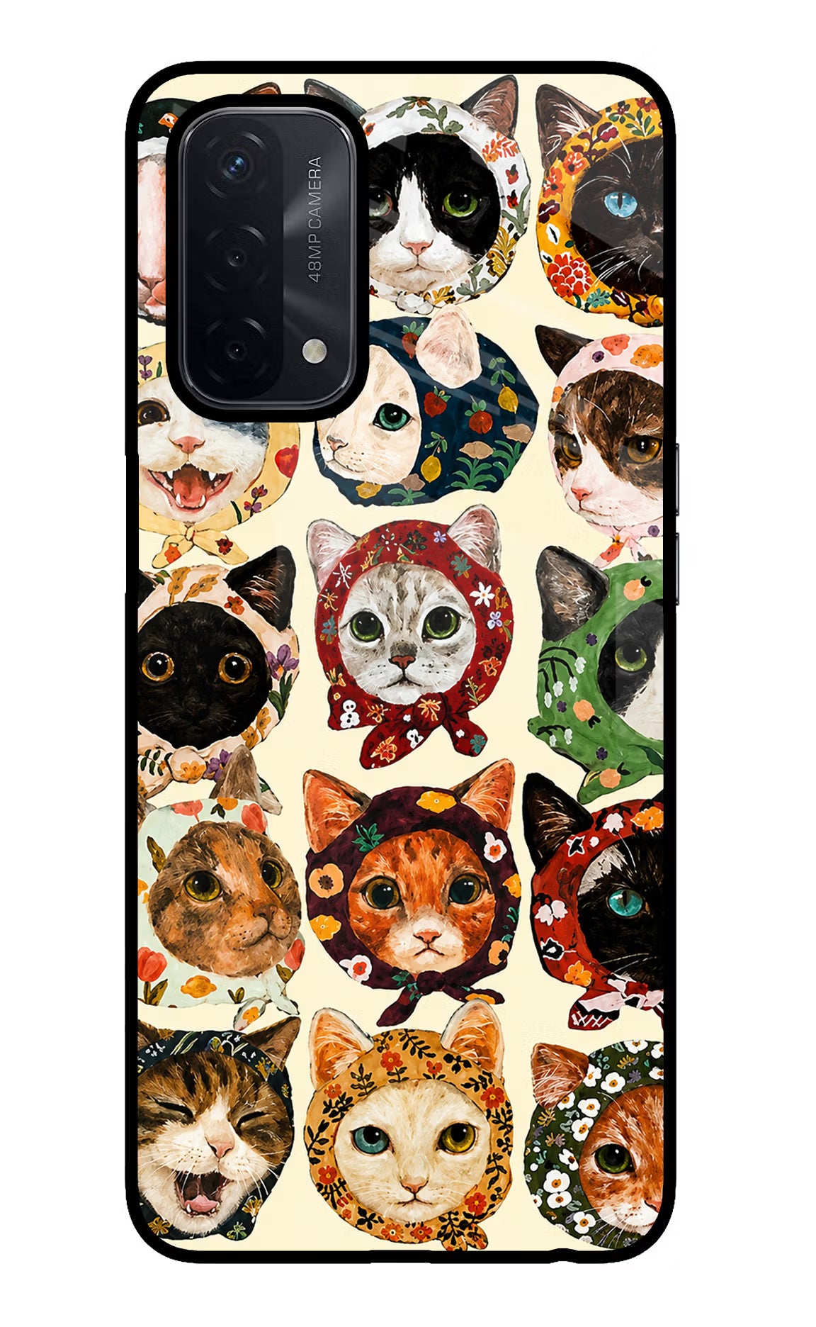 Cool Cat Oppo A74 5G Glass Case