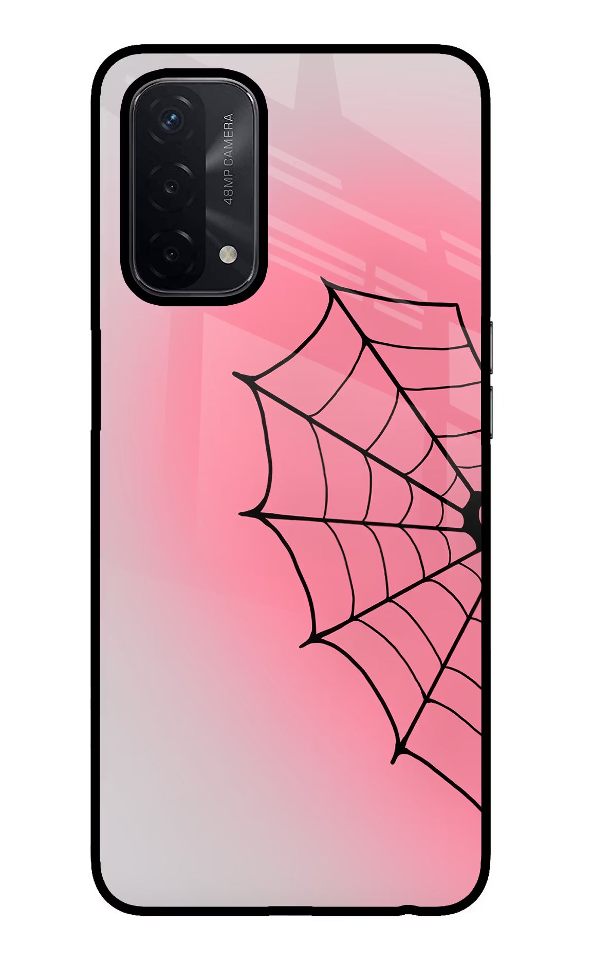 Pink Web Oppo A74 5G Glass Case
