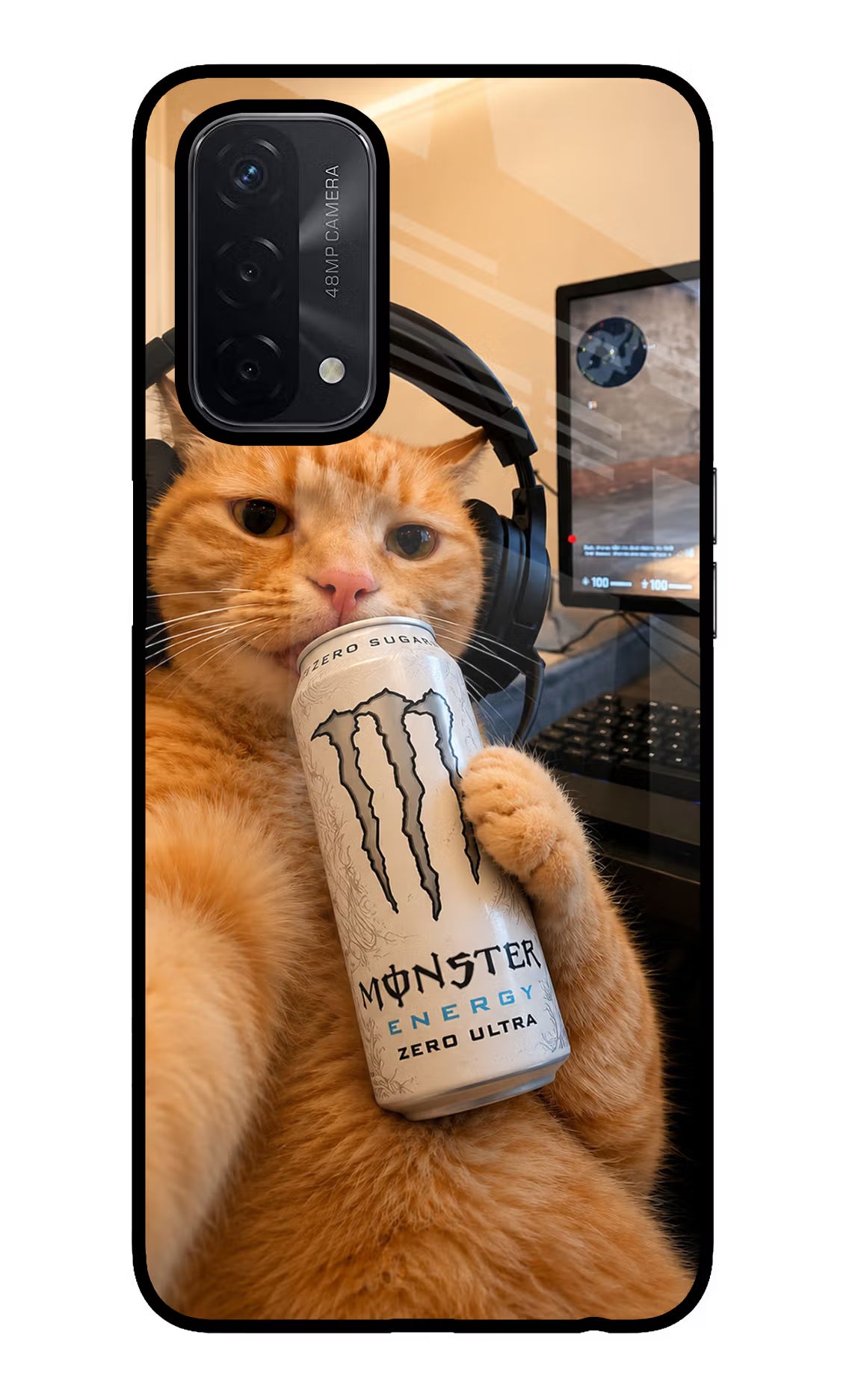 Gamer Cat Energy Oppo A74 5G Glass Case