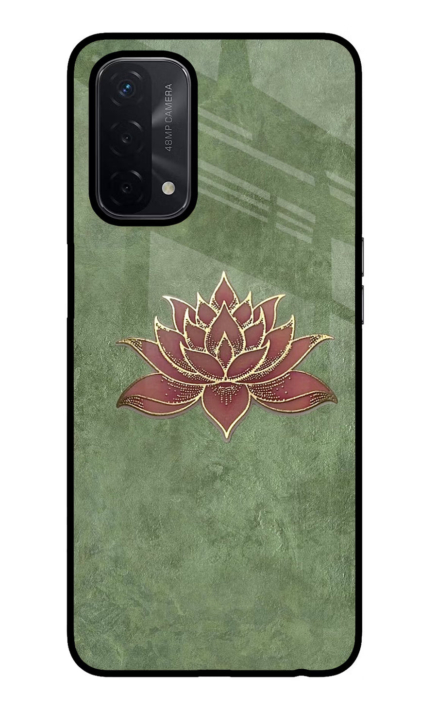 Lotus Grace Oppo A74 5G Back Cover, Glass case